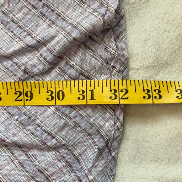 Flax 100% Linen plaid Tank Top L - Picture 6 of 8